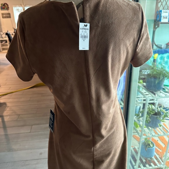 NWT Express Brown Suede Dress 10 - Picture 4 of 5